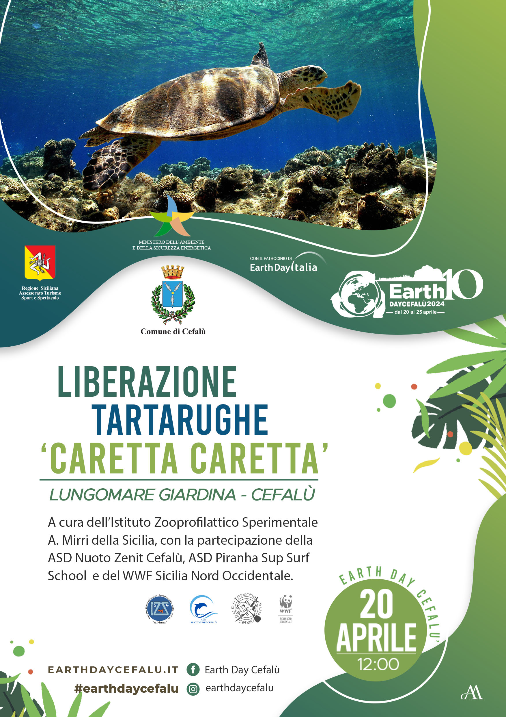 Earth Day Cefalu liberazione tartarughe
